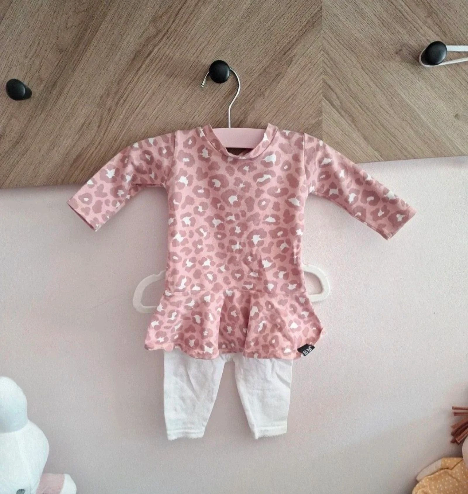 Baby set maat 56 jurkje Believe Mode + legging meisje